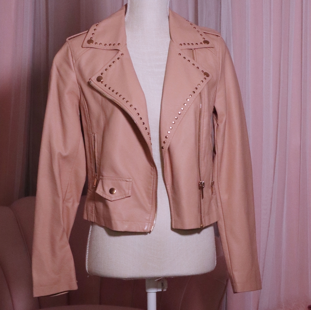 Blush Faux Leather Jacket